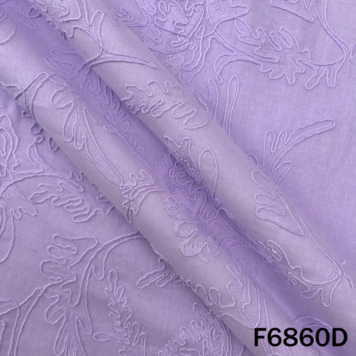 Thread Embroidered Cambric Cotton Fabric - F6860
