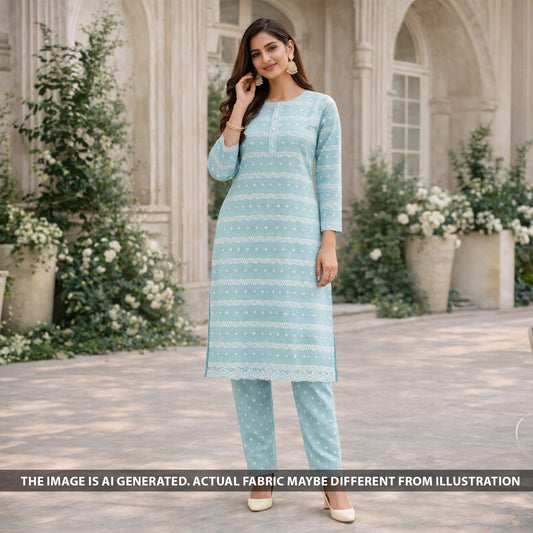 Chikankari Cotton Fabric - F6340