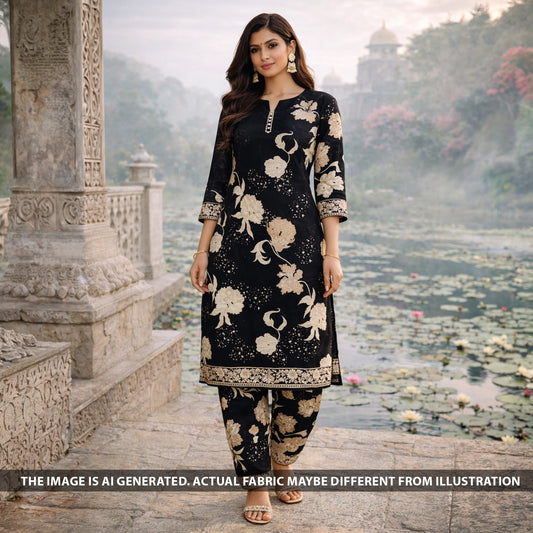 Digital Print Hakoba Cambric Cotton Fabric - F6319