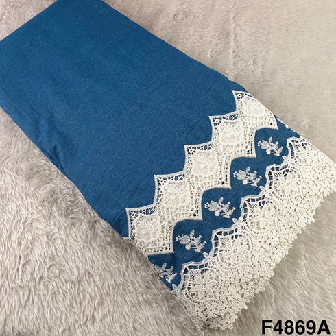 Lace Work Denim Cotton Fabric- F4869