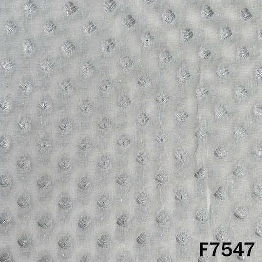 Dyeable georgette fabric with circular zari motifs