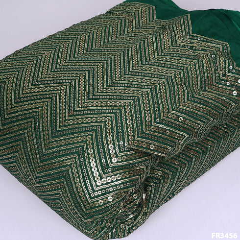 Zig Zag Sequins Chinon Chiffon Fabric -FR3456