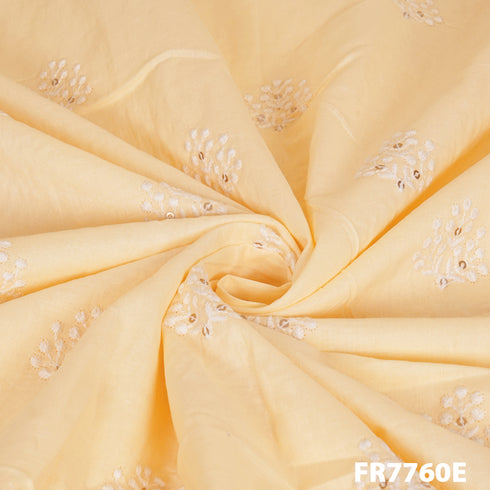 Embroidered Sequins Cambric Cotton Fabric-FR7760