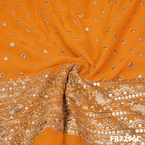 Zari Sequins Georgette Fabric-Fr7296