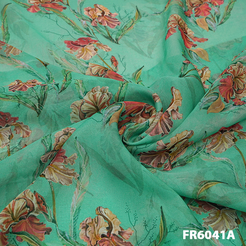 Printed Silk Organza Fabricroot