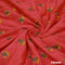 Embroidered Pure Dupion Silk Fabric-FR5459