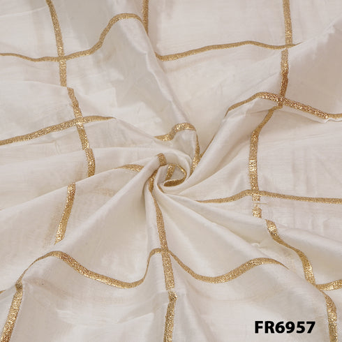 Dyeable Zari Chanderi Fabric-FR6957