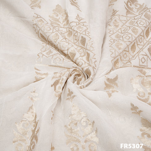 Dyeable Sequins Embroidered Georgette Kali-FR5307