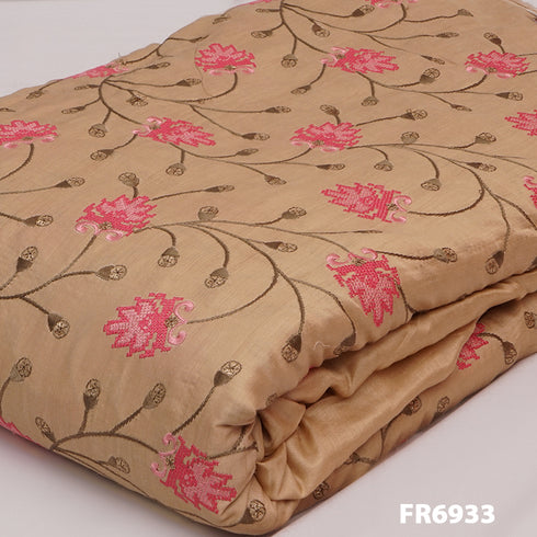 Embroidered Sequins Modal Silk Fabric-FR6933