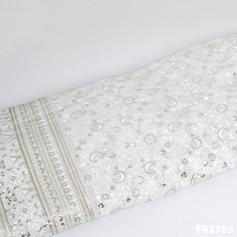 Dyeable Chikankari Georgette Fabric-FR3785