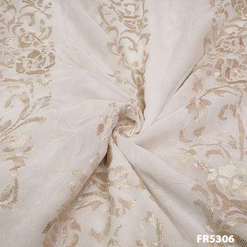 Dyeable Sequins Embroidered Georgette Kali-FR5306