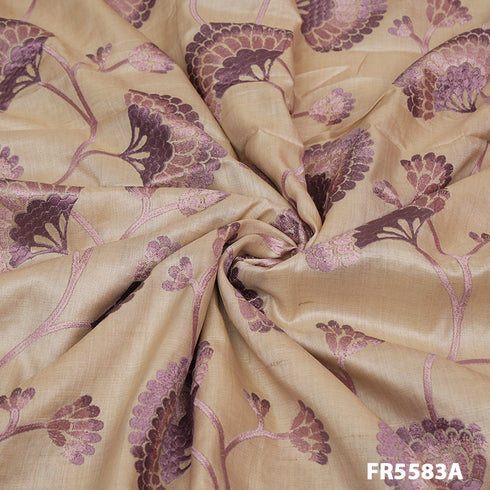 Embroidered Pure Silk Fabric-5583