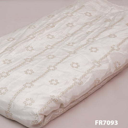 Dyeable Embroidered Sequins Crepe Fabric-FR7093