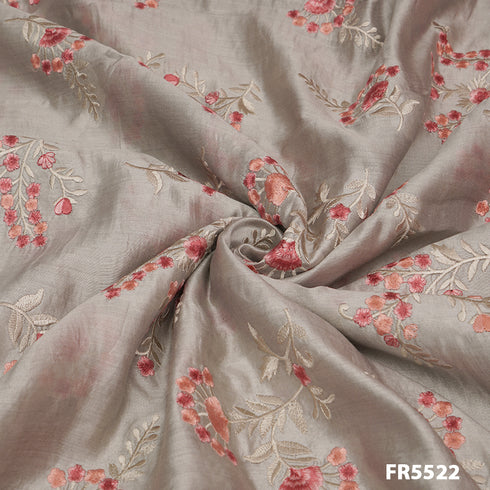 Embroidered Chanderi Silk Fabric-FR5522