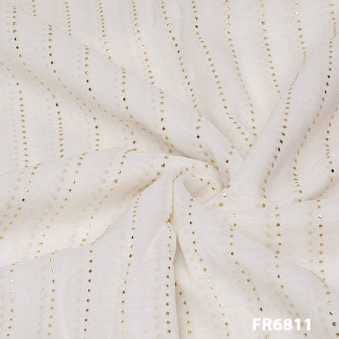 Dyeable Mukaish Georgette Fabric-FR6811