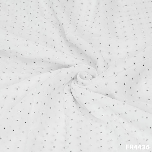 Dyeable Mukaish Georgette Fabric-FR4426