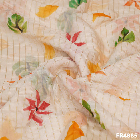 Printed Lurex Organza Fabric-FR4885