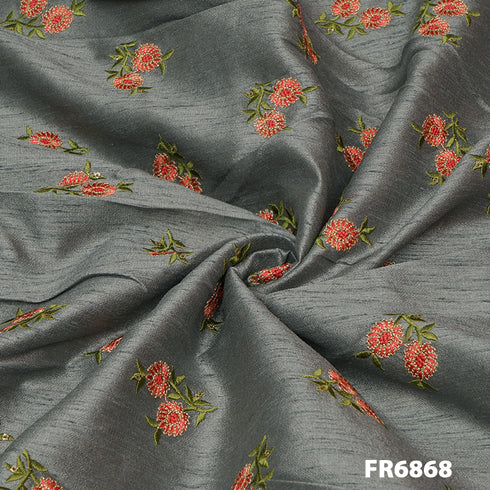 Embroidered Dupion Silk FR6868