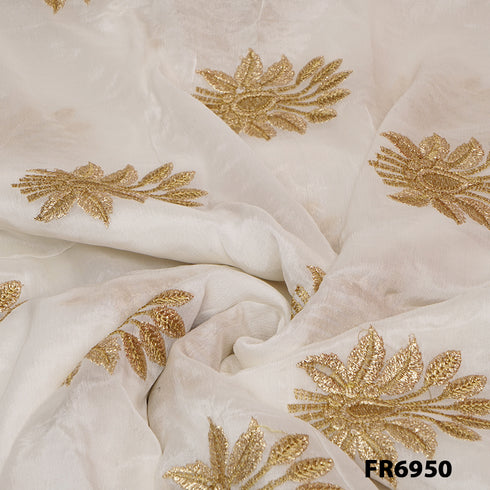 Dyeable Zari Chiffon Fabric - FR6950