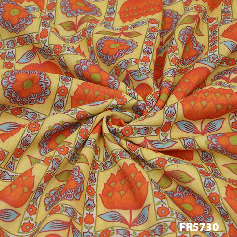 Printed Linen Cotton Fabric-Fr5730