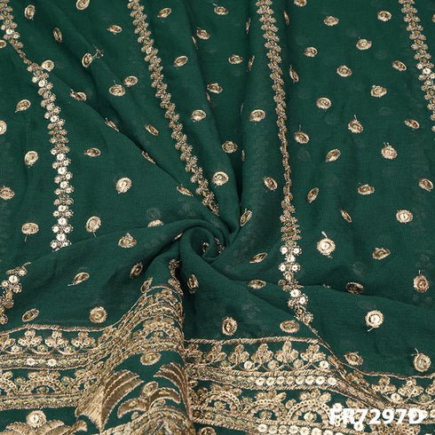 Zari Sequins Georgette Fabric-Fr7296