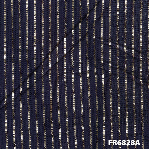 Embroidered Sequins Uppada Silk Fabric-Fr6828