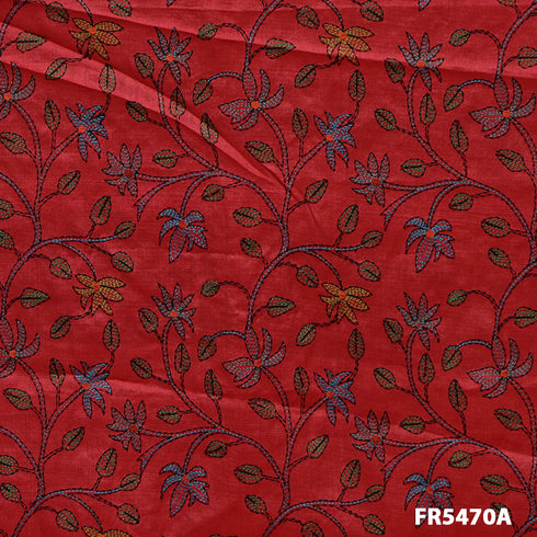 Lucknowi Embroidered Pure Silk Fabric-FR5470