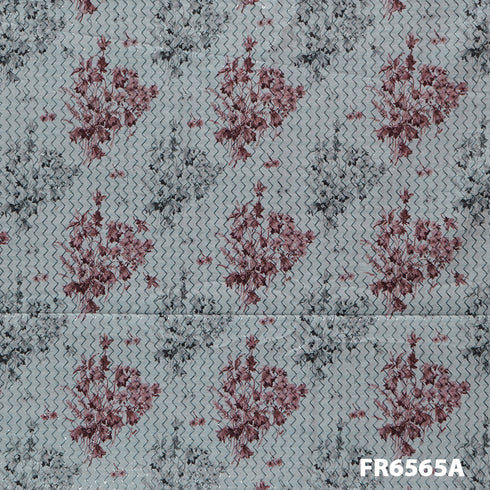 Printed Embroidered Sequins Raw Silk Fabric 6565