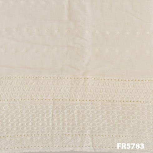 Dyeable Palazzo Chikankari Cut Work Cotton Fabric-FR5783