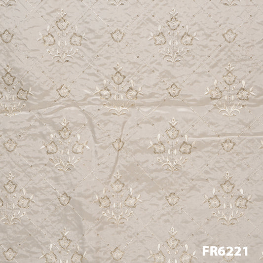 Embroidered Sequins Uppada Silk Fabric-FR6221