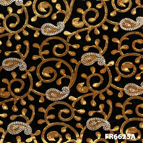 Sequins Velvet Fabric-FR6625