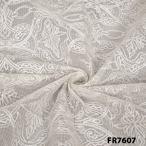 Embroidered Kota Cotton Fabric-FR7607
