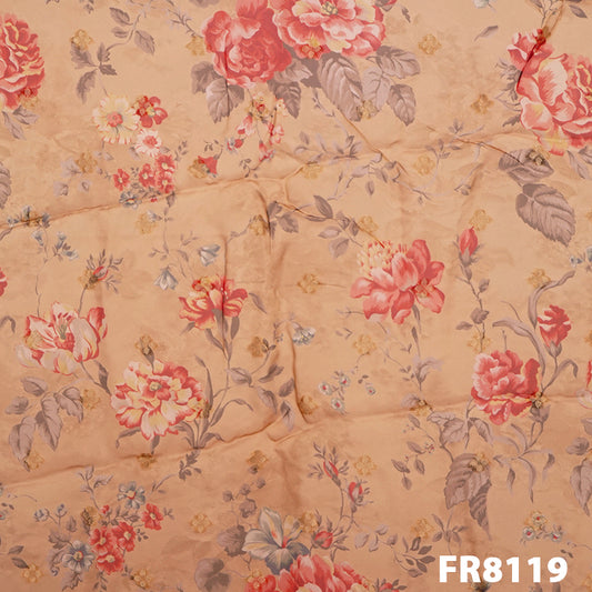 Printed Organza With Zari Buta Fabric-FR8119