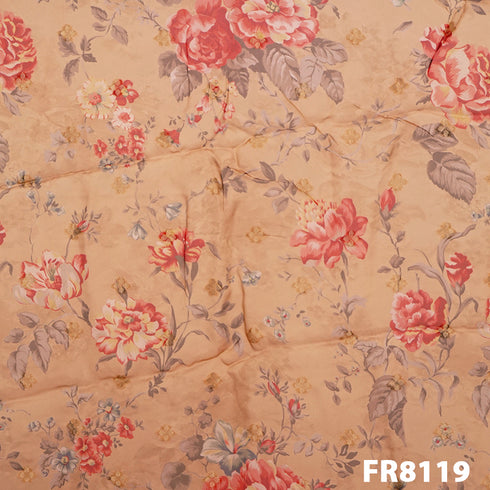 Printed Organza With Zari Buta Fabric-FR8119