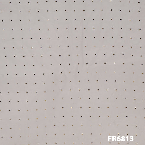 Dyeable Mukaish Organza Fabric-Fr6813