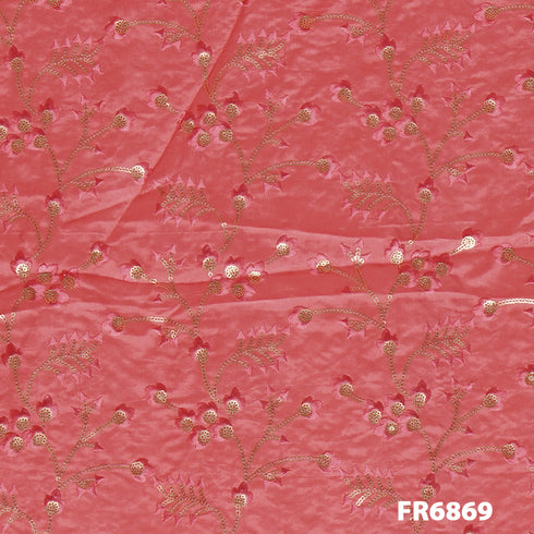 Embroidered Sequins Uppada SilkFabric-Fr6869