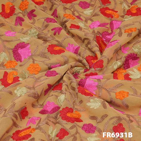 Embroidered Georgette Fabric-FR6931