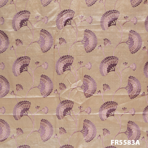 Embroidered Pure Silk Fabric-5583
