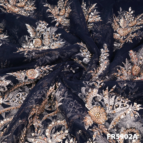 Heavy Embroidered Imported Net Fabric FR5902
