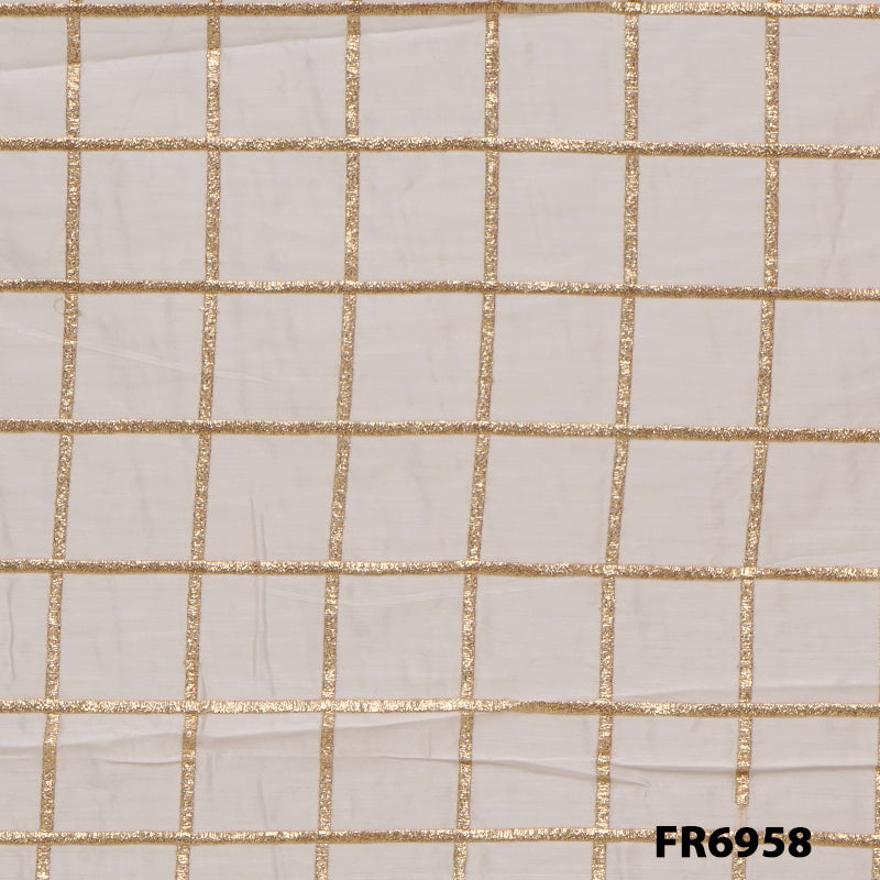 Dyeable Zari Chanderi Fabric-FR6958