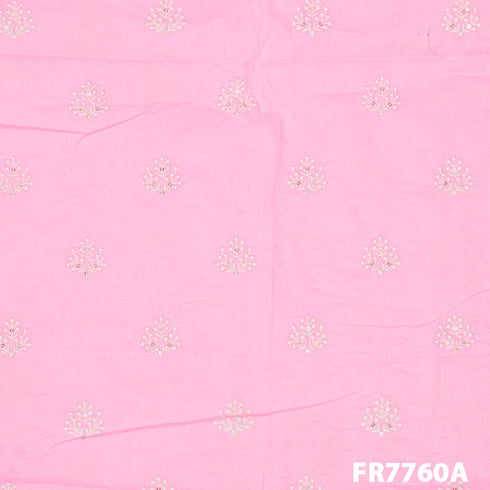 Embroidered Sequins Cambric Cotton Fabric-FR7760