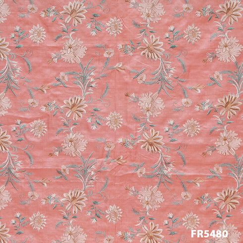 Embroidered Silk Fabric-FR5480
