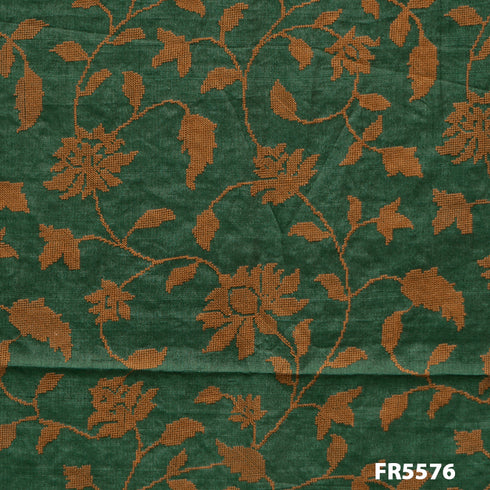 Embroidered Cross Stitch Silk Fabric-FR5576