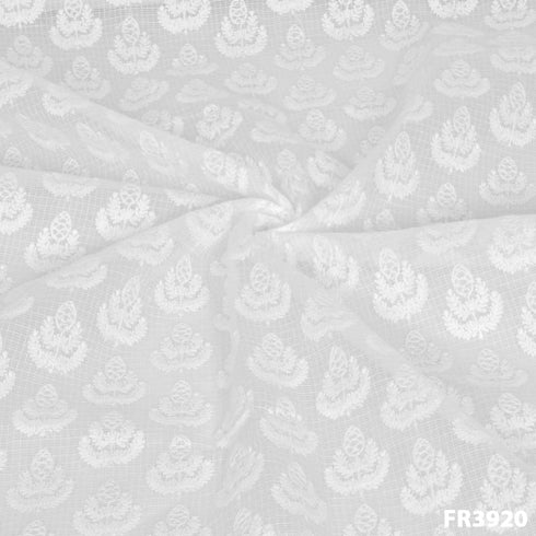 Embroidered Kota Cotton Fabric-Fr3920
