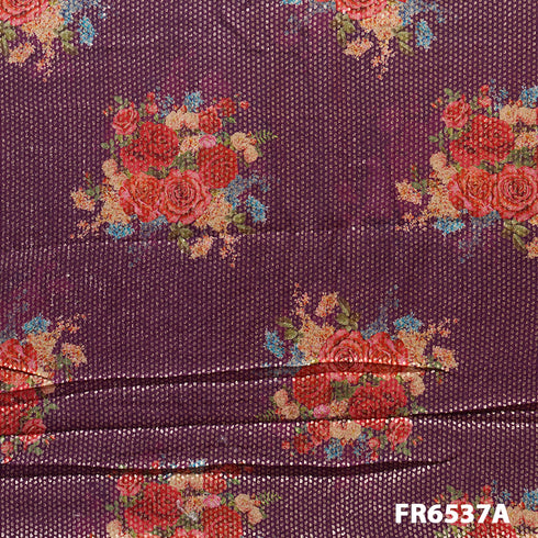 Printed Sequins Viscose Fabric-FR6537