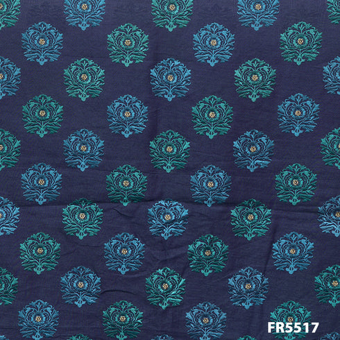 Embroidered Chanderi Silk Fabric-FR5517