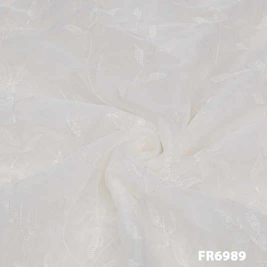 Dyeable Embroidered Sequins Organza FR6989