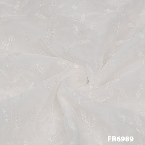Dyeable Embroidered Sequins Organza FR6989