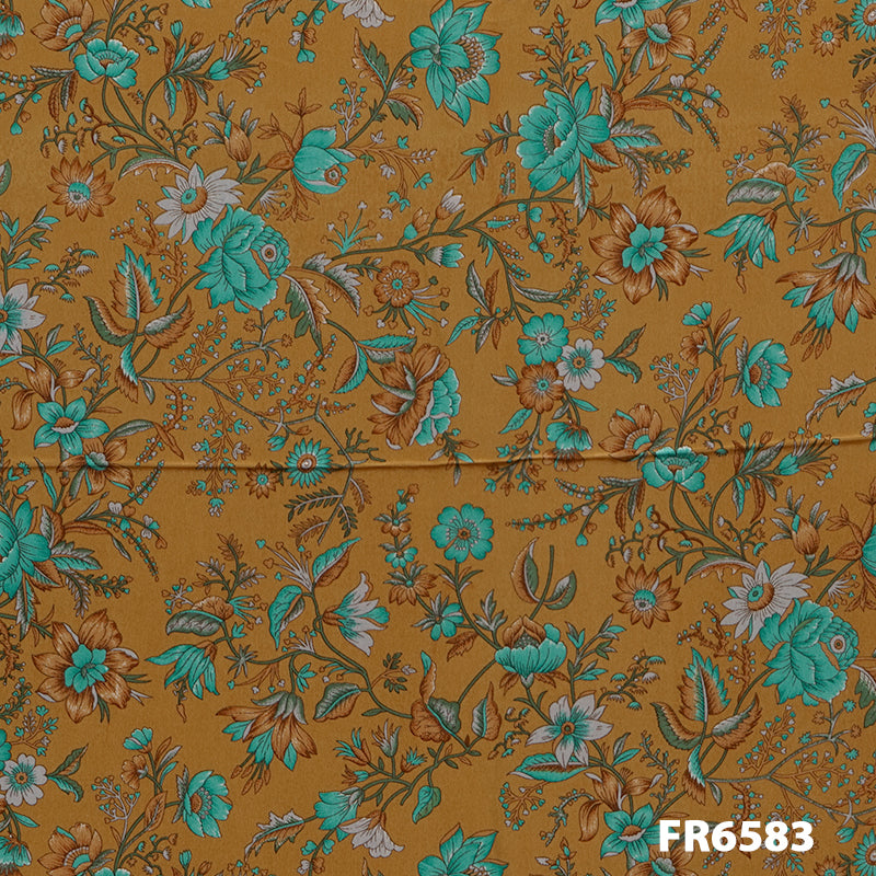 Printed Pure Silk Crepe Fabric-FR6583
