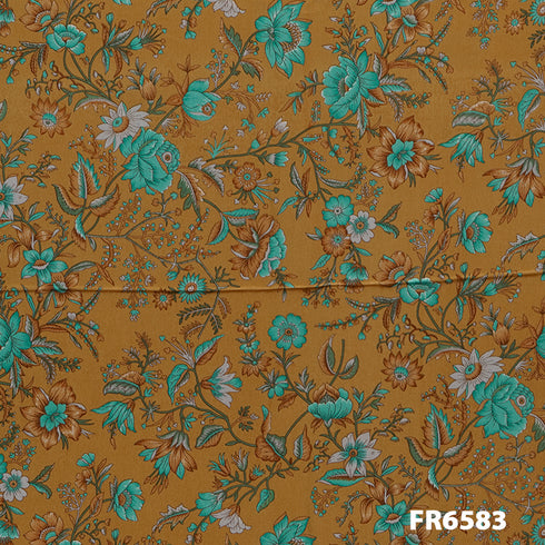 Printed Pure Silk Crepe Fabric-FR6583